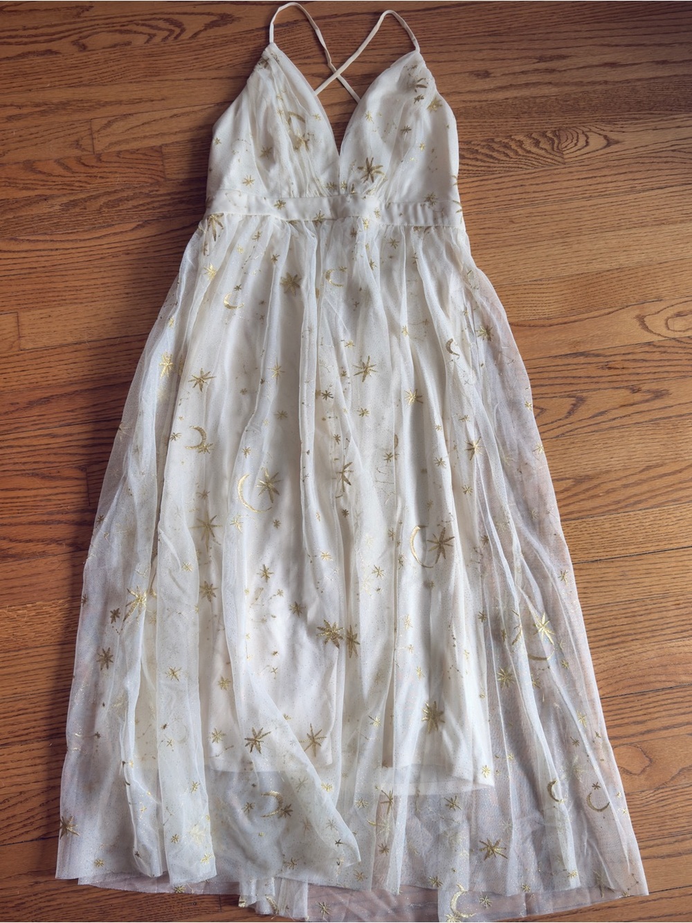 Entro Celestial Embroidered Ivory Strap Dress Bodice with Drawstring Detail - Picture 4 of 7
